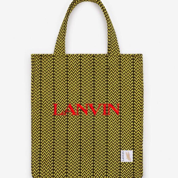 Lanvin X future Curb Cotton Tote Bag, Yellow and Black - Picture 9 of 15